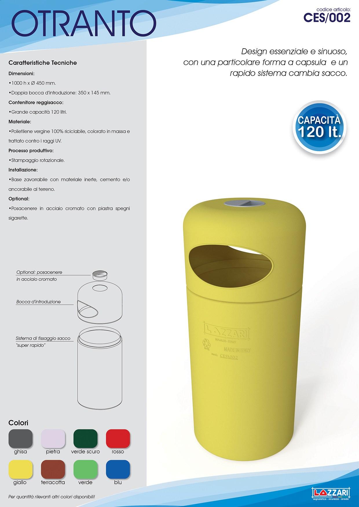 Lazzari Корзина для мусора Otranto Ces/002 - Вид №6