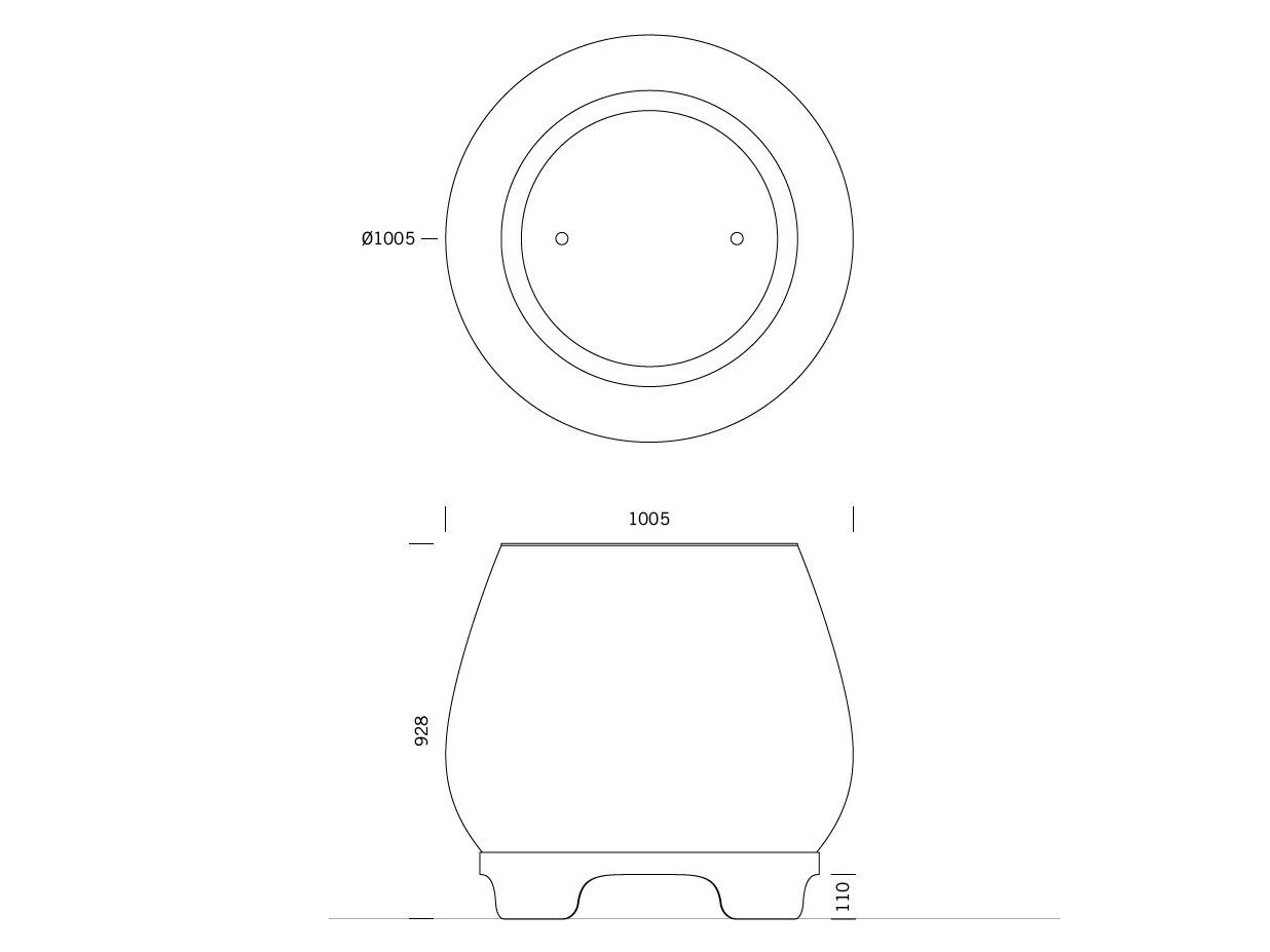 Рециркулированный пластичный круглый плантатор BENKERT BANKE Ontigo ARCH-00089676 - Вид №4