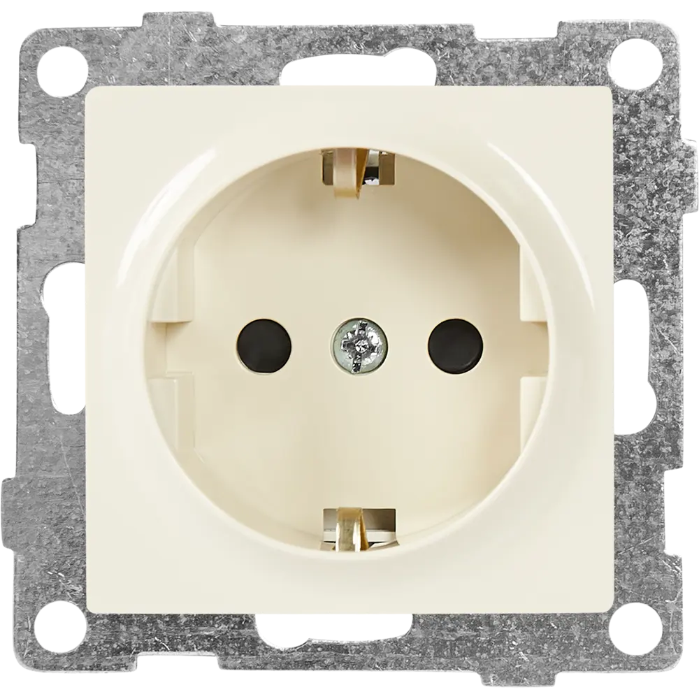 Розетка встраиваемая GUSI Electric Ugra с заземлением, бежевая 83864370
