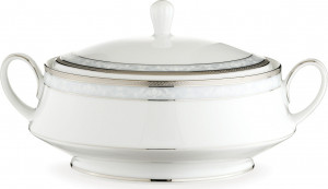 10609574 Noritake Блюдо для горячего с крышкой Noritake "Хэмпшир,платиновый кант" 1,4л Фарфор