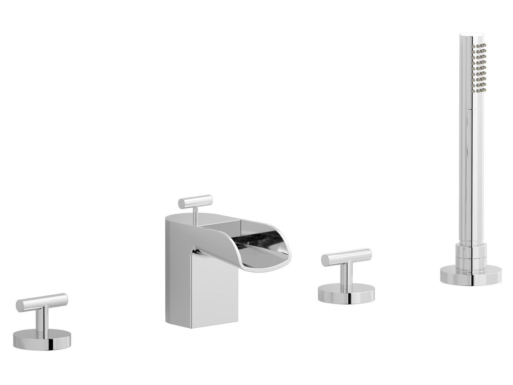 Смеситель для ванны с 4 отверстиями с водопадом и ручным душем IB Love me ARCH-00149416 - Вид №1