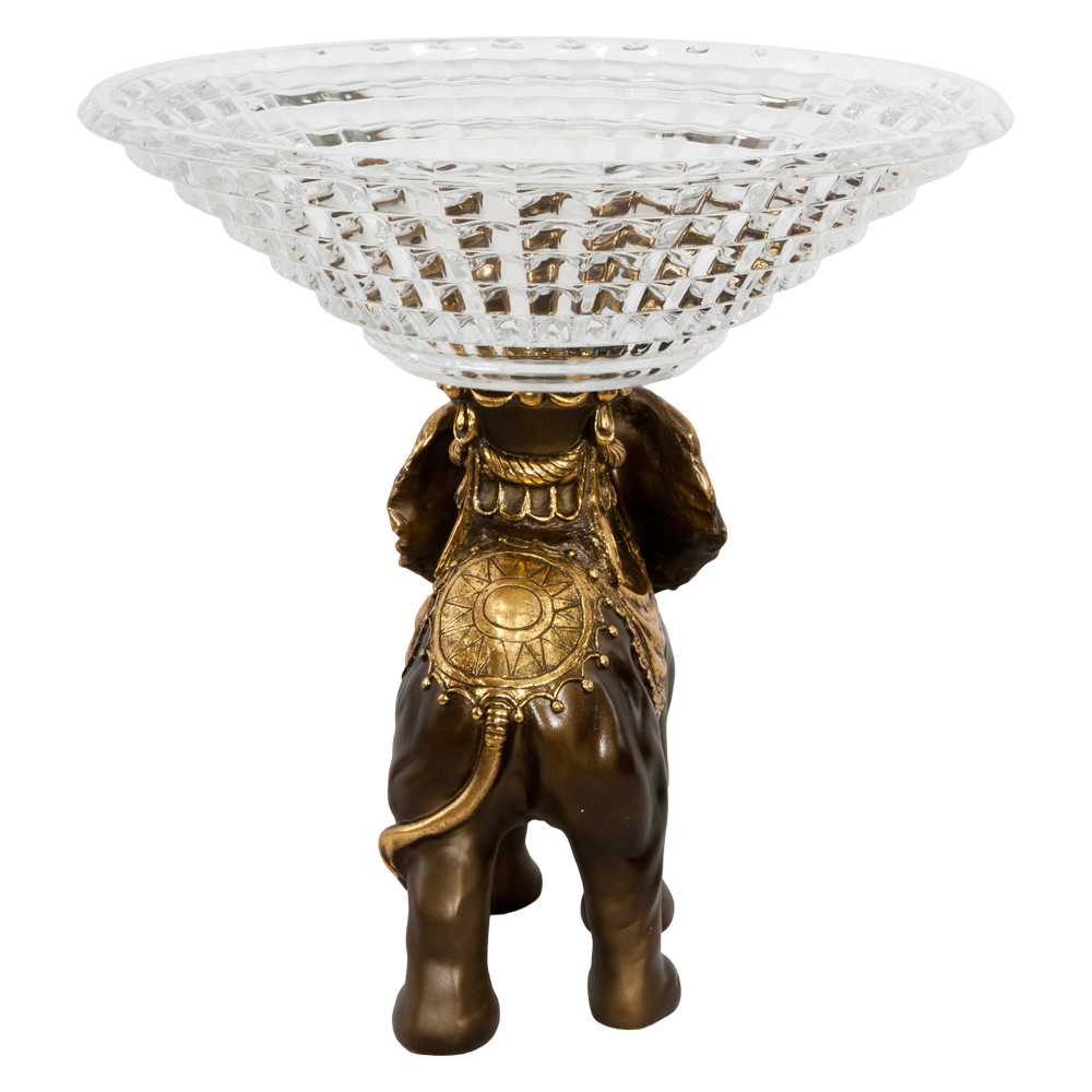 52077 Фруктовница-конфетница Слон Айрават Бронза BOGACHO 4627163961632 - Вид №5