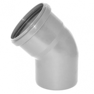 Отвод ПВХ канализационная D110мм 45 градусов Политек 6299 - Вид №1