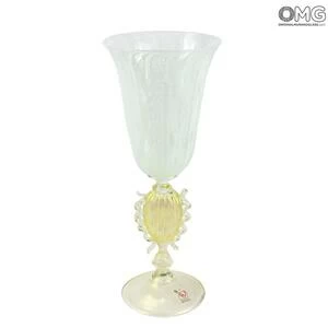 1017 ORIGINALMURANOGLASS Венецианский бокал Белая Филигрань - Filigrana Bianca - муранское стекло OMG 10 см