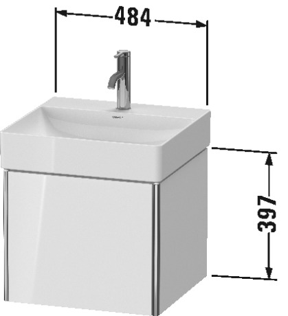 XS405909292 XSquare Тумбочка подвесная Каменно-серый шелковисто-матовый лак Duravit - Вид №1