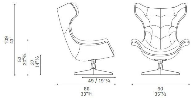 Poltrona Frau Вращающееся кресло La collezione - divani e poltrone sun-id-1422990 - Вид №2