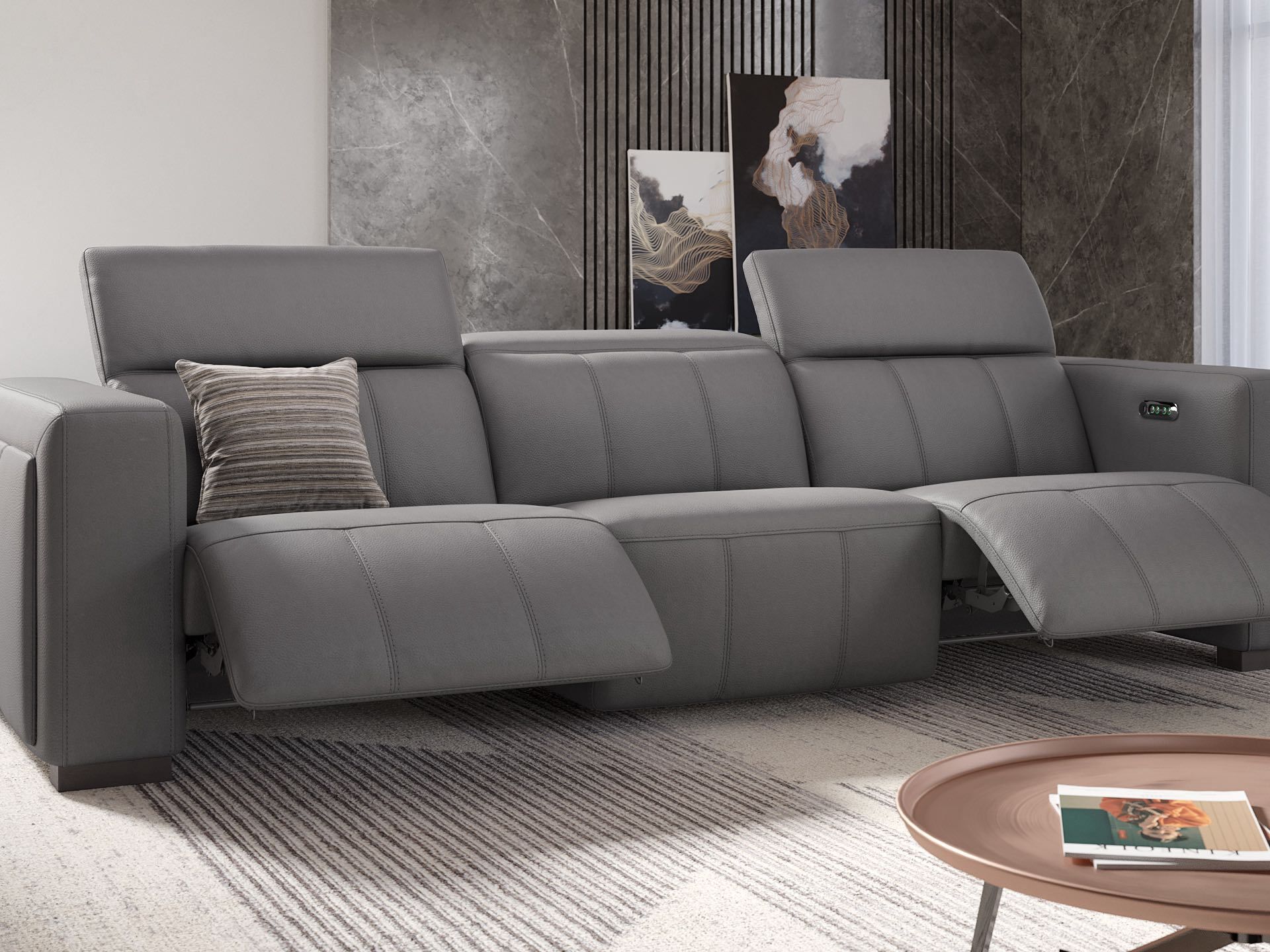 3-местный кожаный диван Sofanella Анкона ARCH-00118302 - Вид №3