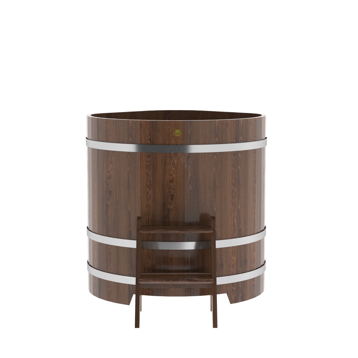 1346 Купель угловая из дуба 1,03х1,03х1,1 морёная Alyarus  - Вид №3