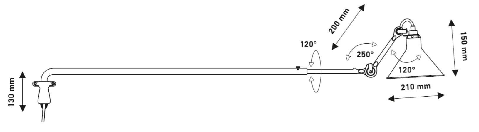 Регулируемая стальная настенная лампа In Stock DCW ARCH-00125171 - Вид №1