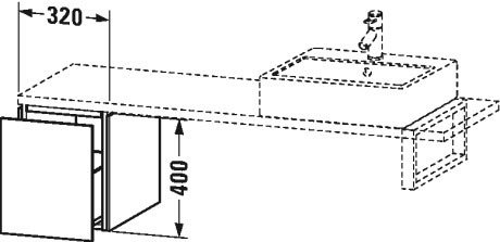 LC582003131 L-Cube Шкафчик для компактной консоли Сосна серебристая, декор Duravit - Вид №1