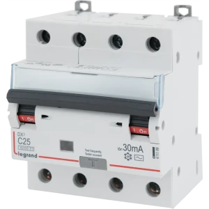 Автоматический выключатель дифференциального тока Legrand DX3 4P C25 A 30 мА 6 кА AC 411188