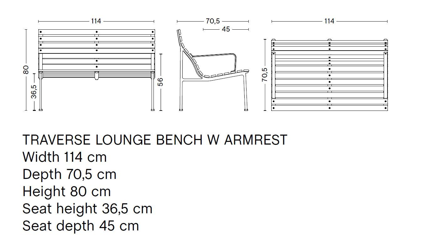 Садовая скамейка из ясеня с подлокотниками и спинкой Hay Траверс ARCH-00083375 - Вид №12