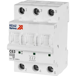 Автоматический выключатель КЭАЗ Opti Din BM63 3P 63А для надежной защиты сети 89206641