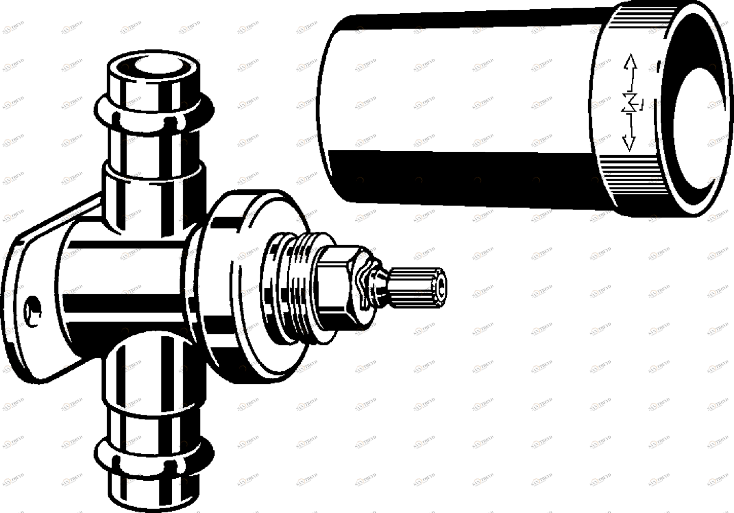323 011 1) Модель 2240 Трубопроводные системы  Easytop системные вентили  Полнопроходные вентили и вентили скрытого монтажа Santreyd 