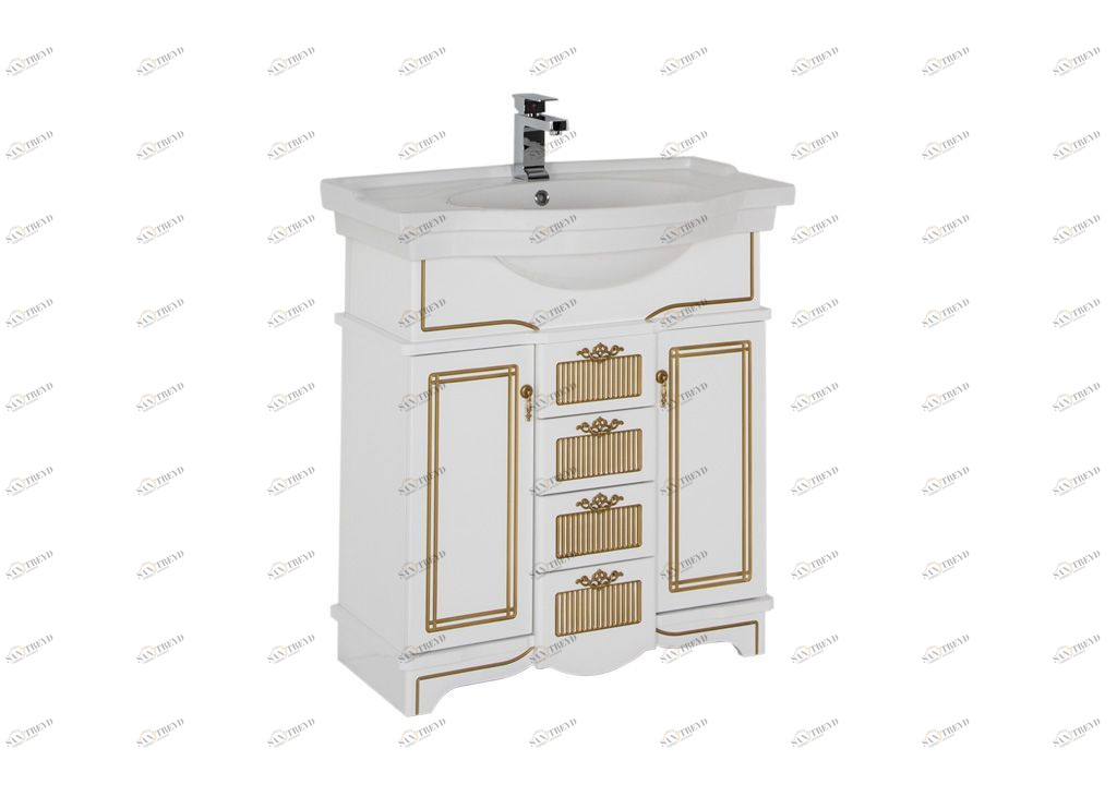 Тумба под раковину Aquanet Луис 80 белый/золото sun-id-276056