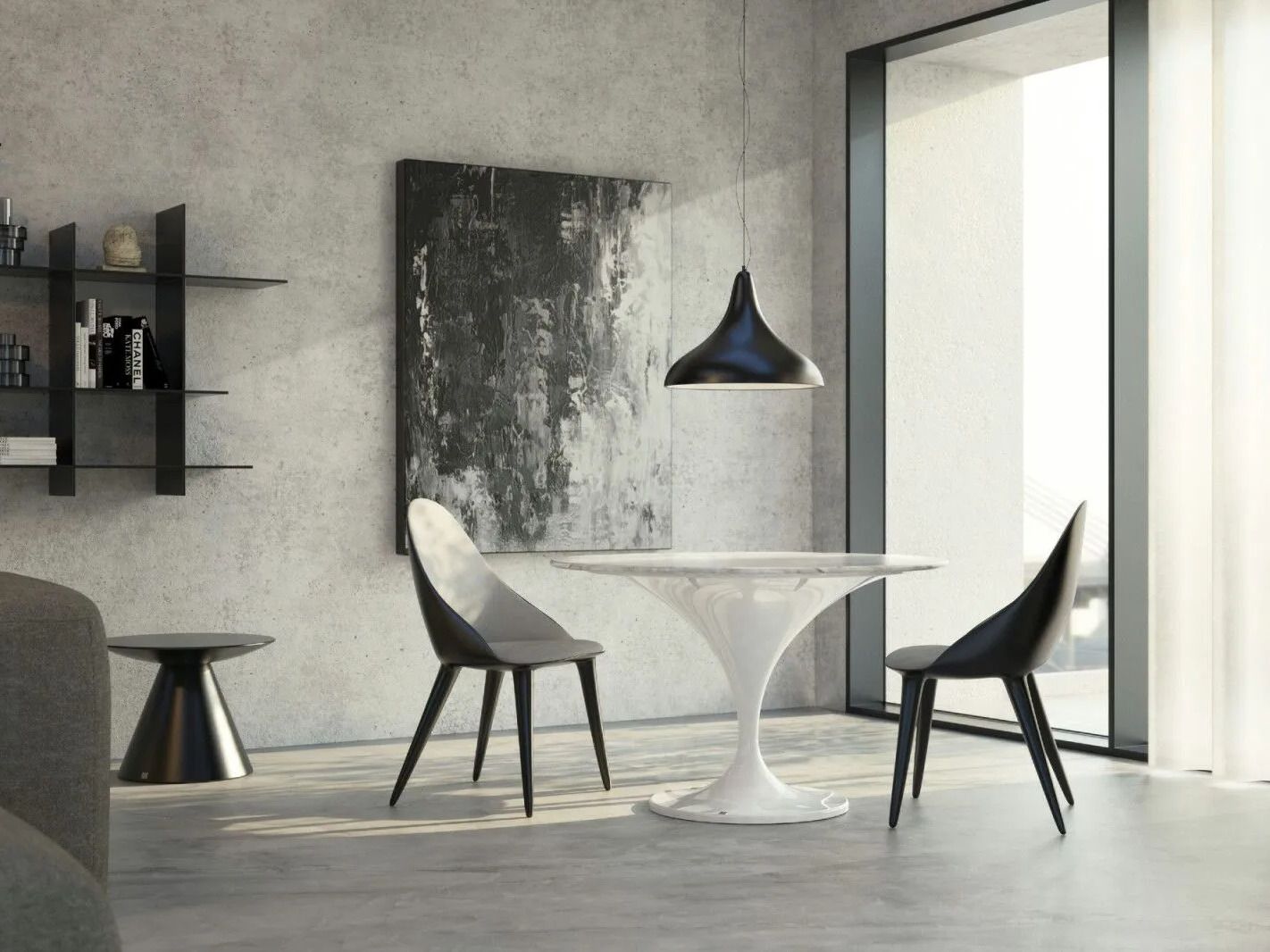 Круглый стол из стекловолокна с мраморной столешницей GANSK CHARM ARCH-00142142 - Вид №8