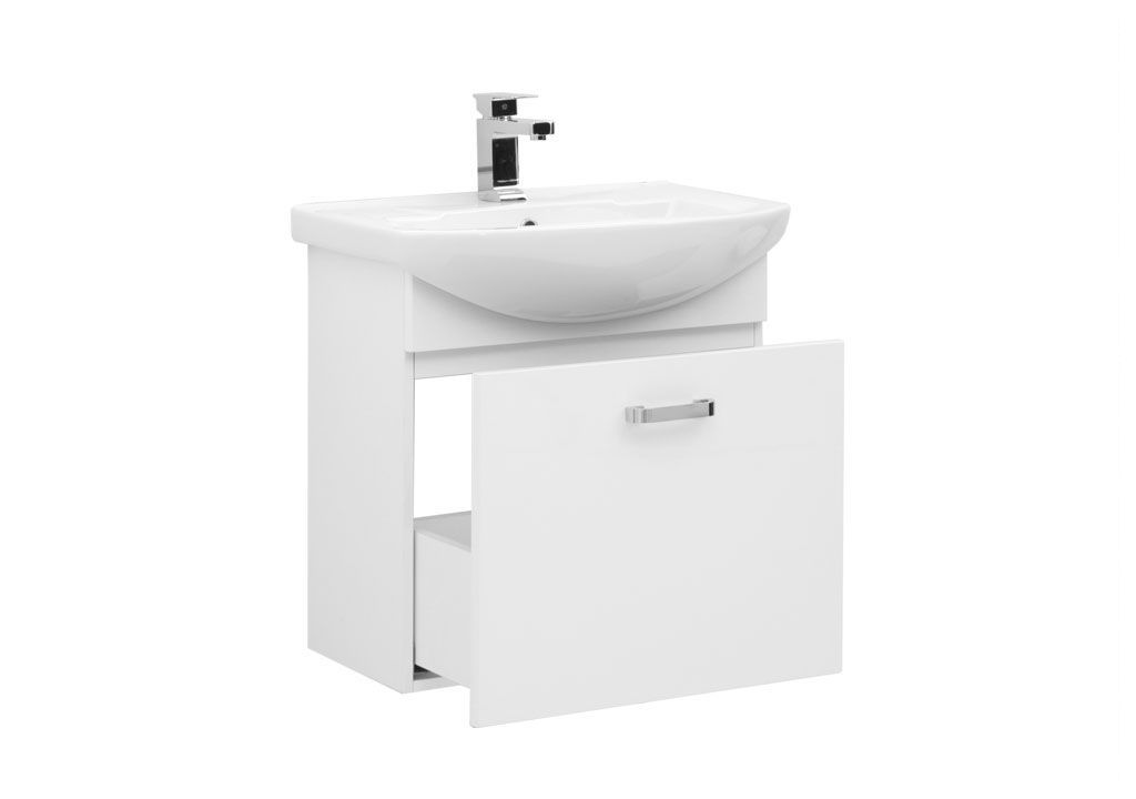 Тумба с раковиной Aquanet Ирис 65 белый (1 ящик) 0019838200182642 - Вид №1