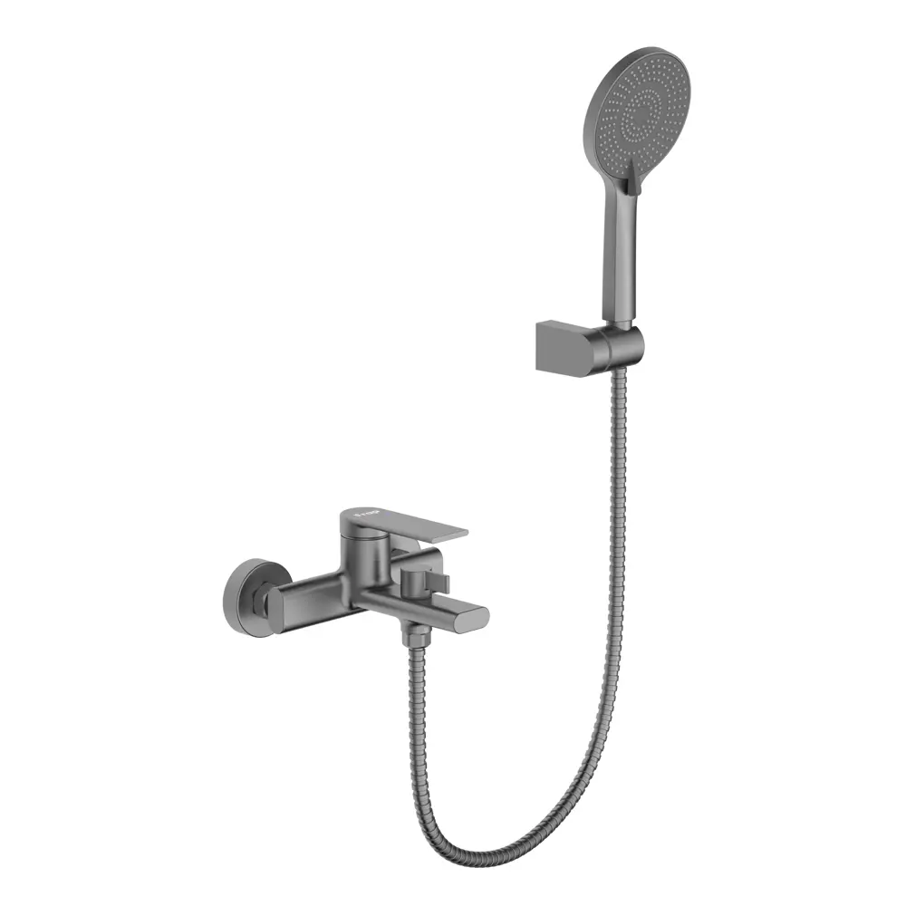 Смеситель для ванны Frap Arne однорычажный на ванну с лейкой и шлангом цвет графит STLM-2099106