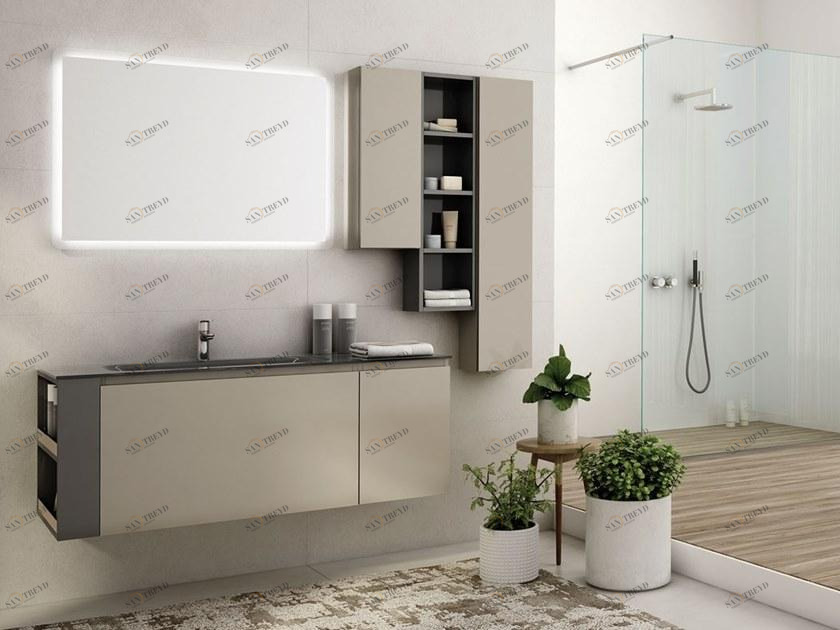 LEGNOBAGNO Подвесная тумба под умывальник из стекла с зеркалом Freedom lineare sun-id-1508675