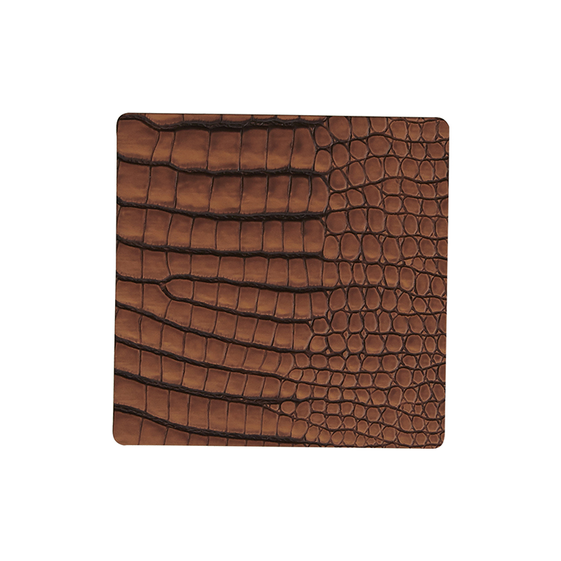 9897 CROCO cognac подстаканник квадратный 10x10 см, толщина 2мм;LIND DNA