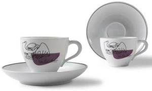 Cassina Набор фарфоровых кофейных чашек с блюдцем Gnr service prunier Gnr 23