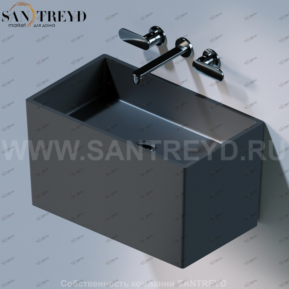 L111.105 Подвесная раковина настенная овальная A. e T. Italia TOWER черная AeT ITALIA