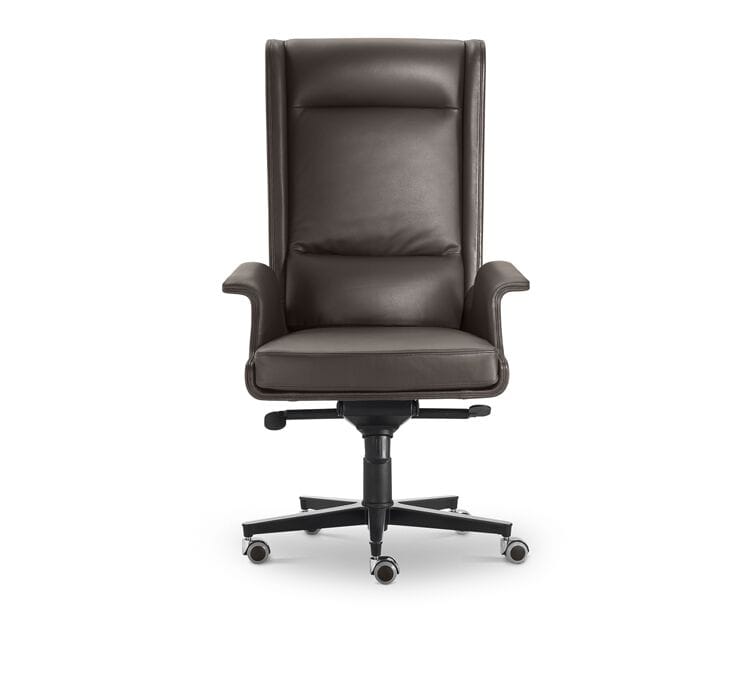 Кожаное и деревянное офисное кресло с высокой спинкой i 4 Mariani ARCH-00017038