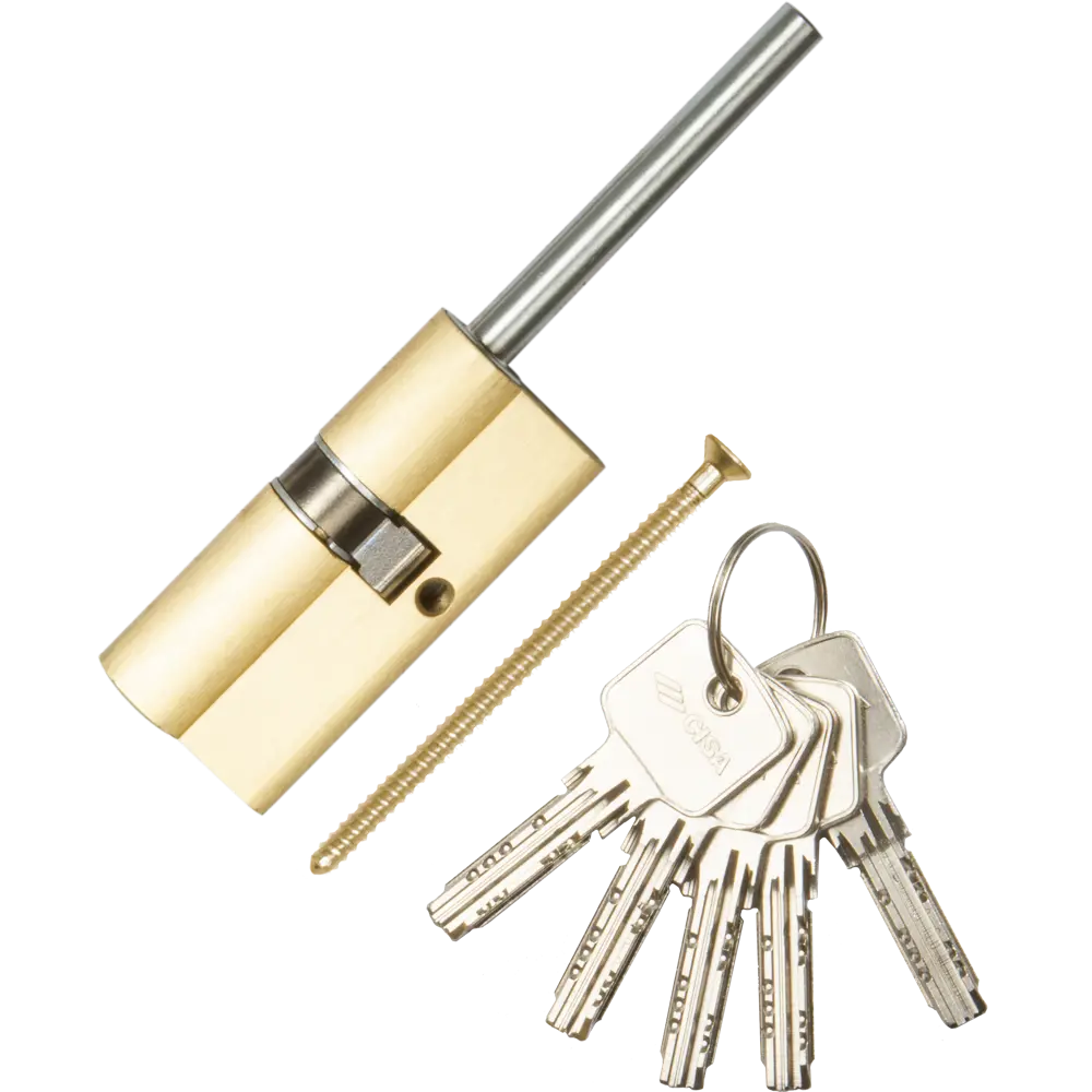 Цилиндр Cisa Astral ОА317-90.00, 45x10x25 мм, ключ/шток, цвет латунь, без вертушки STLM-2166072 - Вид №1