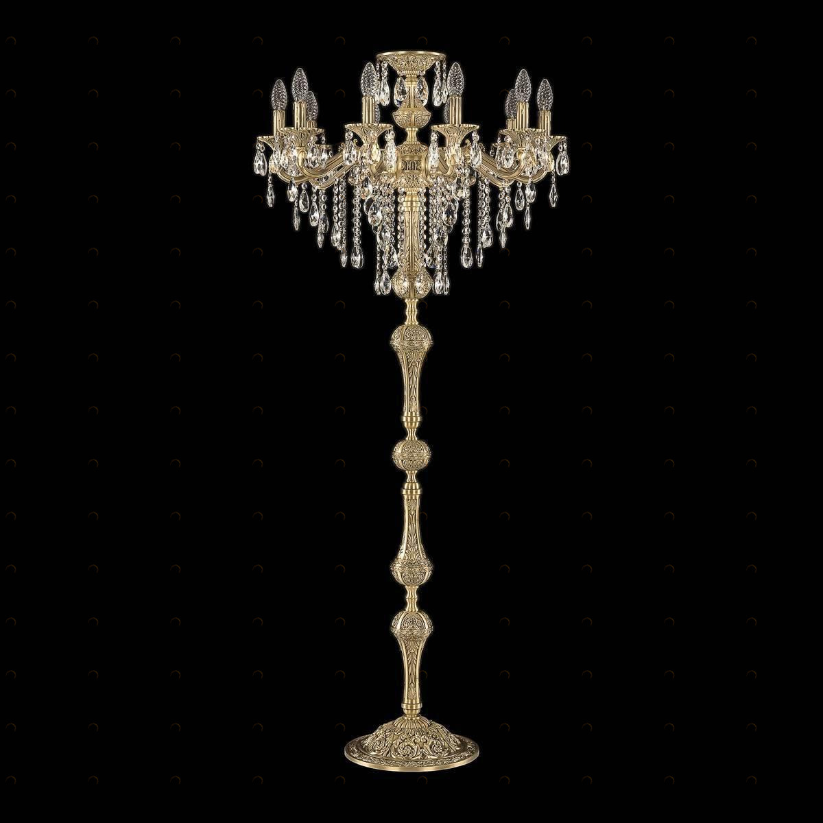 Торшер хрустальный 153х68 см бронзовый Bohemia Ivele 72202T/10/210 B FP BOHEMIA IVELE СВЕЧА 00-3889400 Бронза;прозрачный 