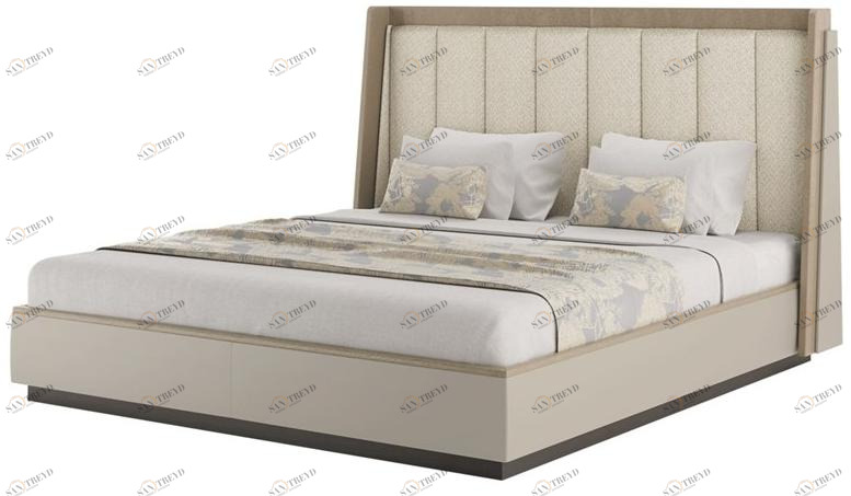 FRATO Кожаная кровать King size с мягким изголовьем  Ffu010005aan 