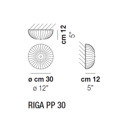 Vistosi Riga 30 PP(PL) CR/OR светильник настенно-потолочный 53815 - Вид №3
