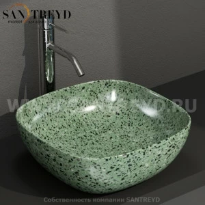 B6Q43GV Накладная раковина на столешницу  квадратная Ceramica Globo T-EDGE