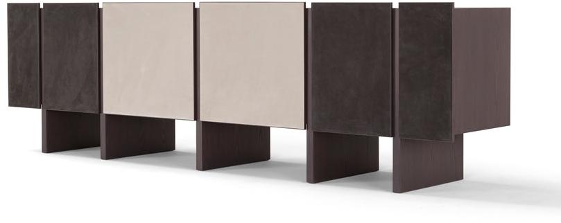 AMURA Комод деревянный с распашными дверцами, обтянутый кожей Sistema parere 2 sun-id-1347689 - Вид №2