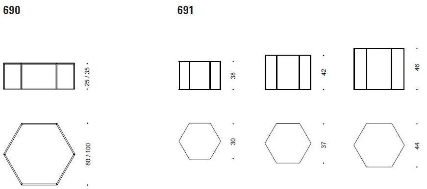 Desalto Журнальный столик из стали шестиугольной формы sun-id-1390429 - Вид №7