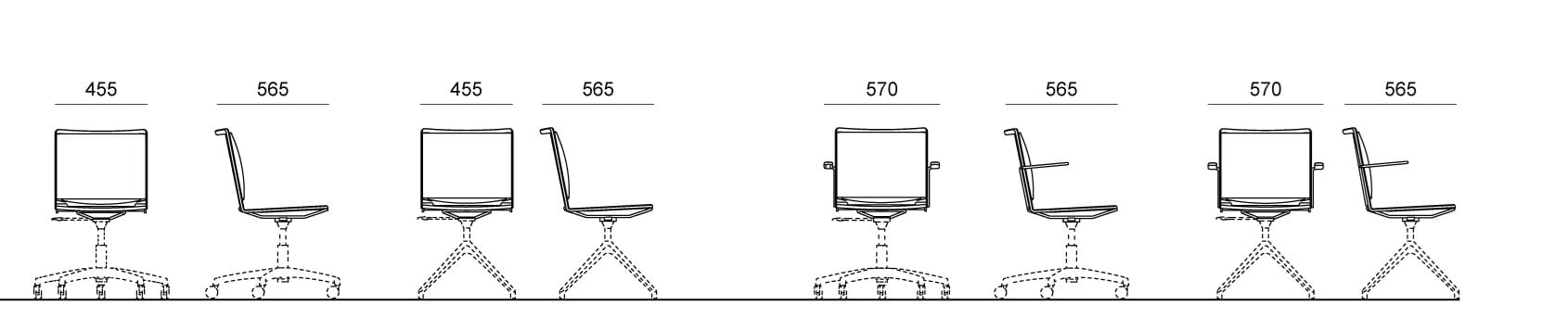 Офисное кресло с регулируемой высотой и колесами с 5 спицами Diemmebi S'mesh ARCH-00071326 - Вид №1