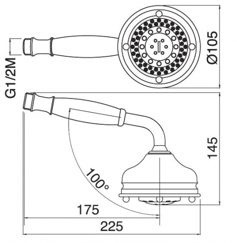 Ручной душ MIGLIORE Ricambi ML.RIC-33.111.BR - бронза  - Вид №1