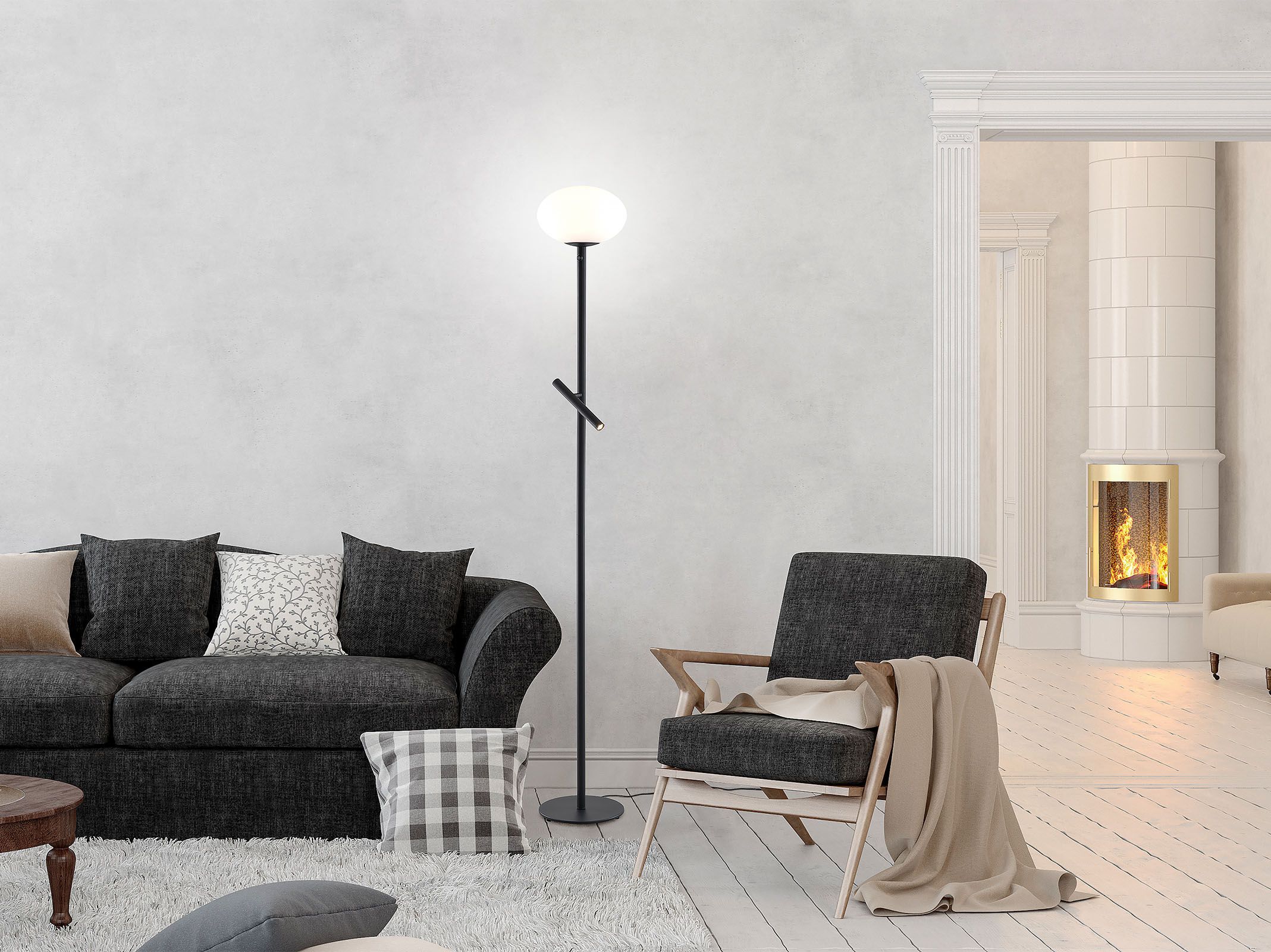 Металлический светодиодный торшер Valaisin Grönlund ручка ARCH-00112912 - Вид №1