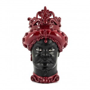 201142-48 ABHIKA ВАЗА MORO MAN MED. МАТ H45 BURGUNDY