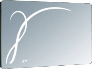 ARIL/11LED Sanibano, зеркало горизонтальной формы с LED подсветкой и часами, подсветка в виде рисунка