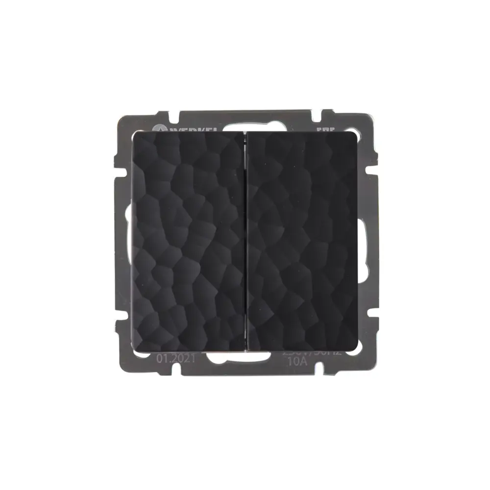 Выключатель проходной встраиваемый Werkel Hammer 2 клавиша цвет черный STLM-2192805