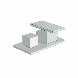 CRITA129 Смеситель для ванны настольный с переключателем на 2 выпускных отверстия и металлической пластиной Cristina Rubinetterie