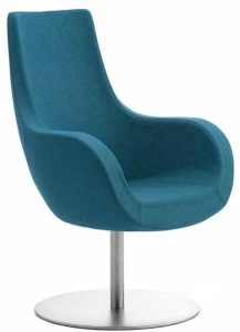 Leyform Вращающееся кресло из шерсти с подлокотниками с высокой спинкой