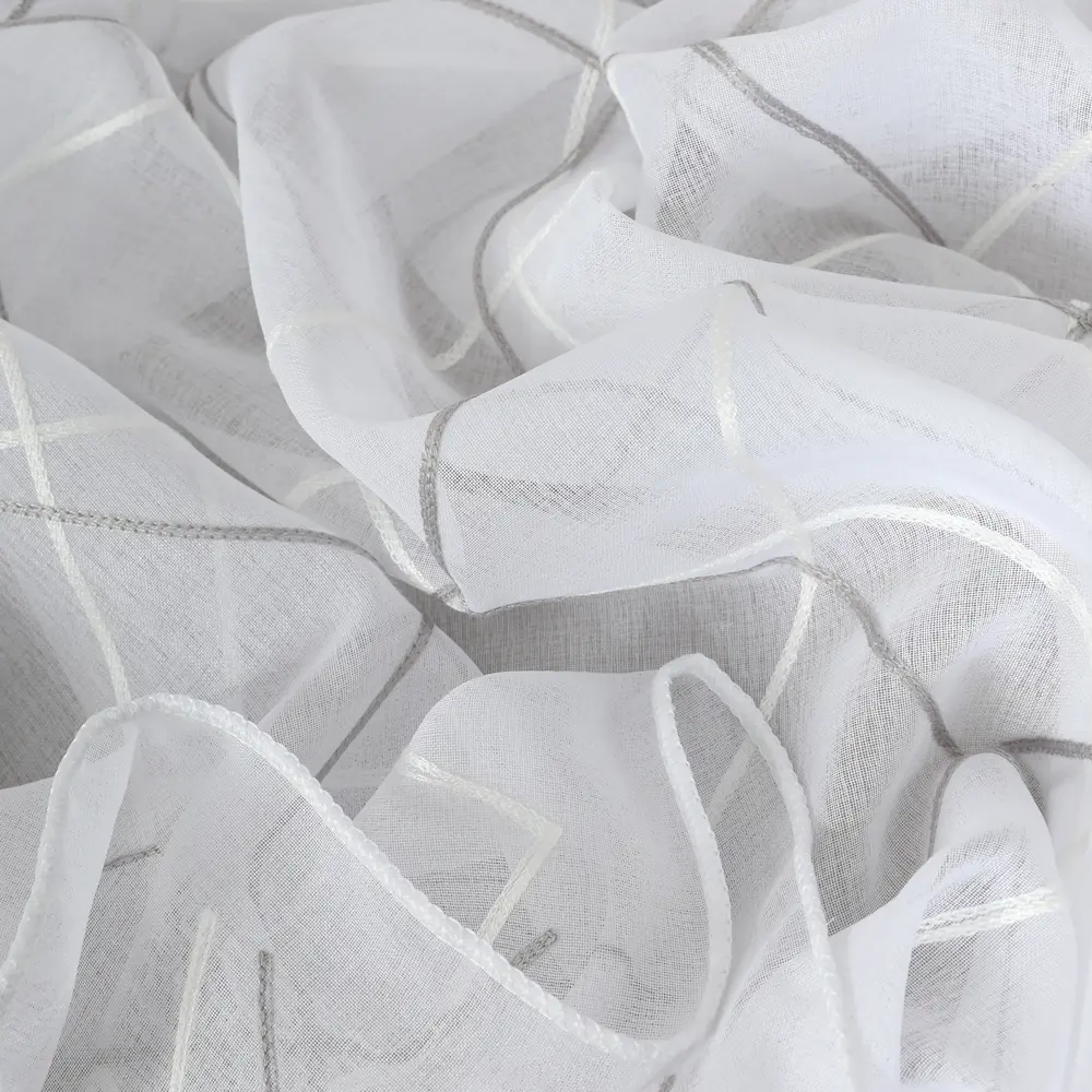 Santreyd Тюль на ленте Ромб с серым орнаментом 300x260 см 88014261 STLM-1028353 - Вид №3