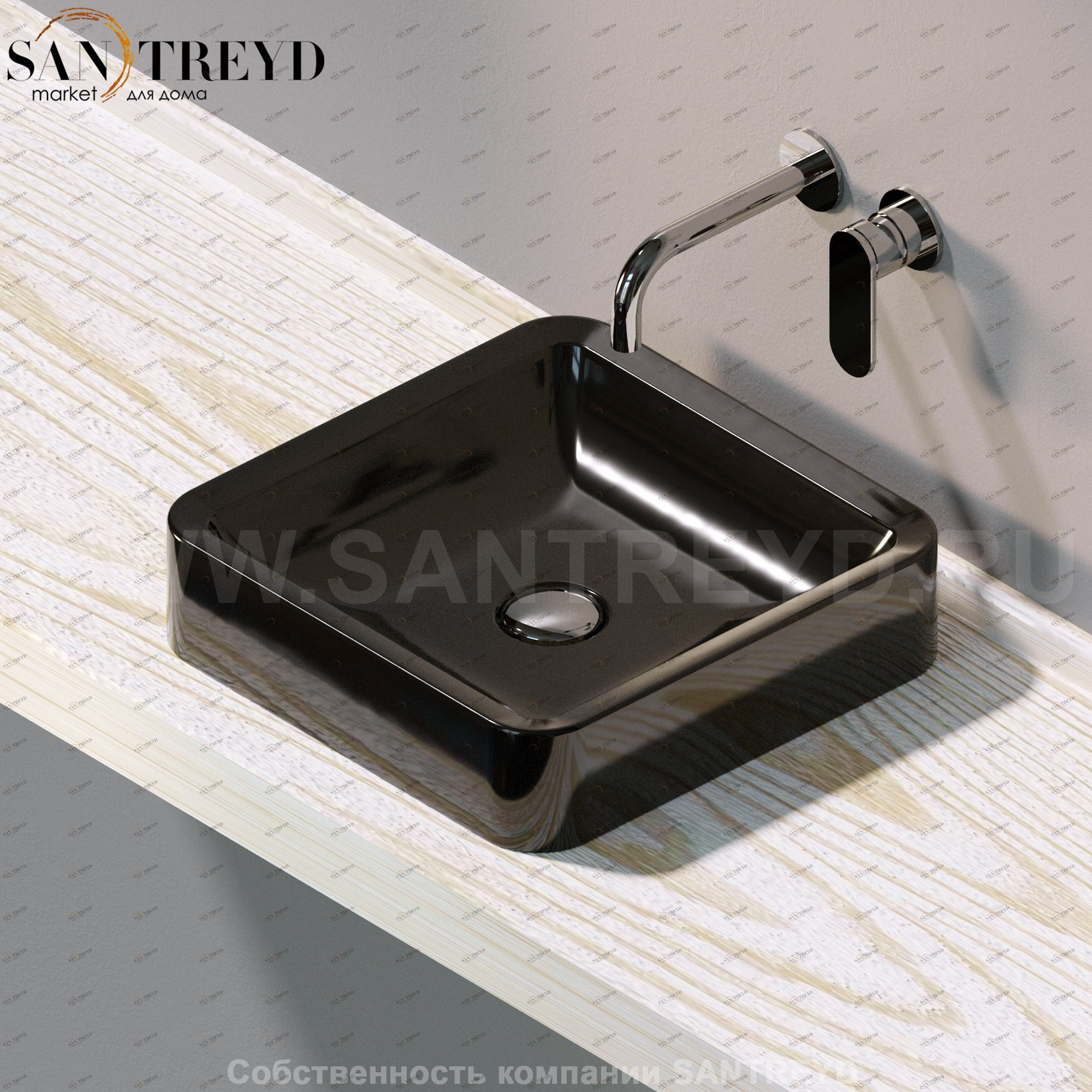 NL40A9017 Накладная раковина под столешницу  квадратная Ceramica Flaminia Nile