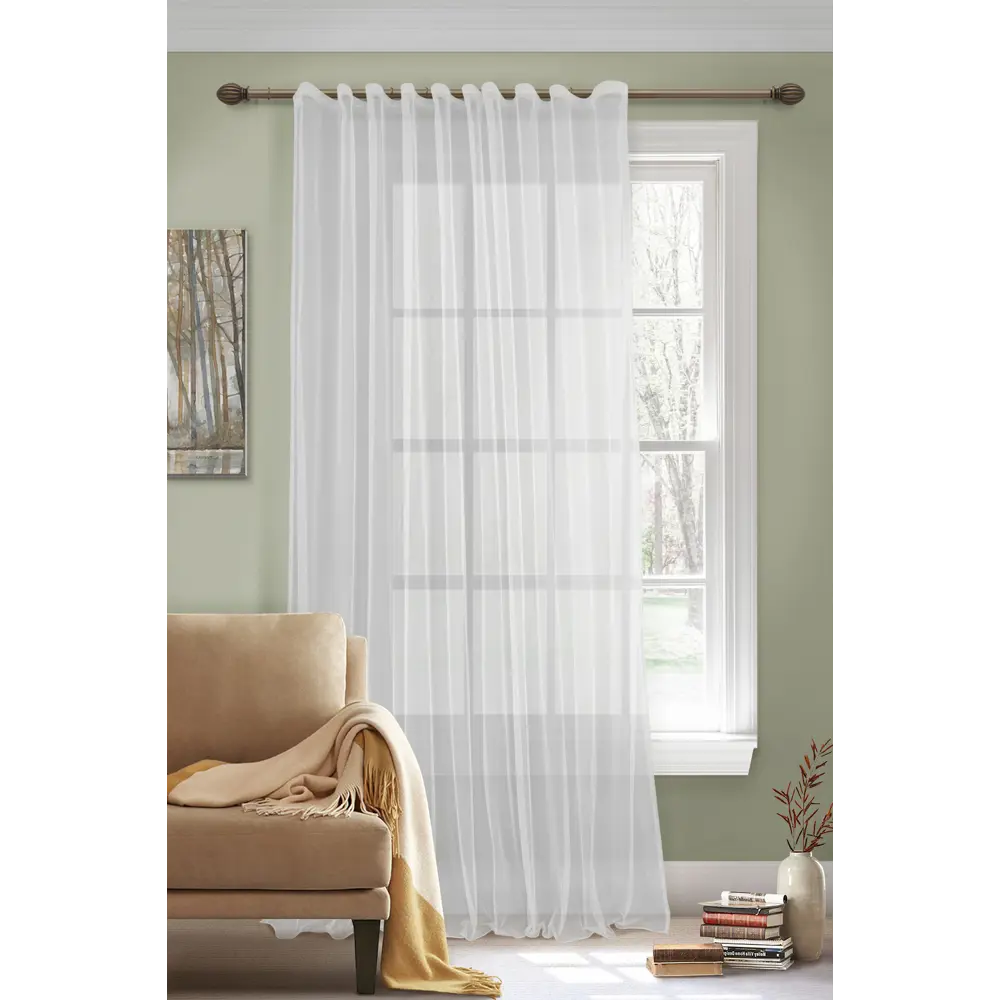 Тюль на ленте Baccarat 250x280 см цвет белый MIAMOZA STLM-2119710 - Вид №3