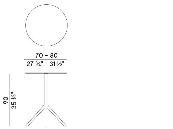 Высокий круглый стол с откидным верхом из HPL Potocco OTX ARCH-00058634 - Вид №3