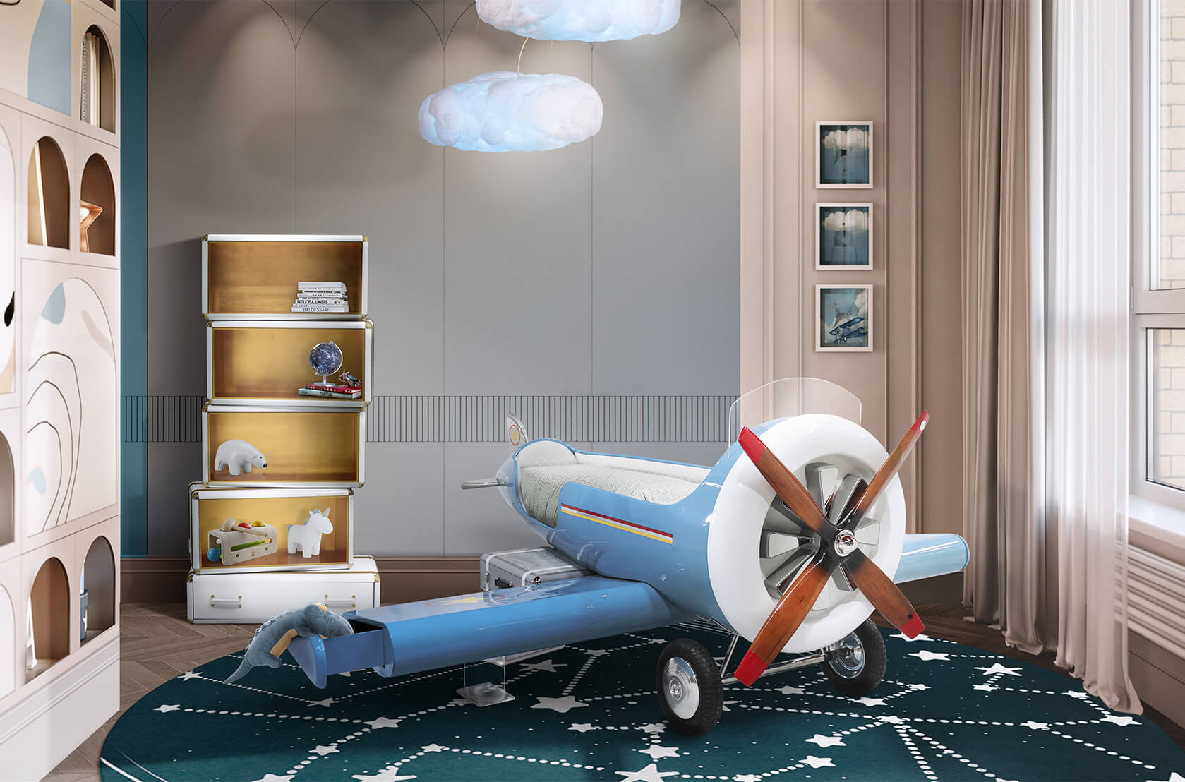 CIST24 Детская кровать самолет Sky One Circu  - Вид №19