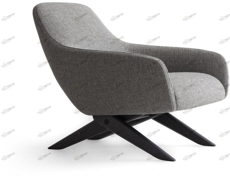 Poliform Кресло с обивкой из ткани с подлокотниками sun-id-1455541