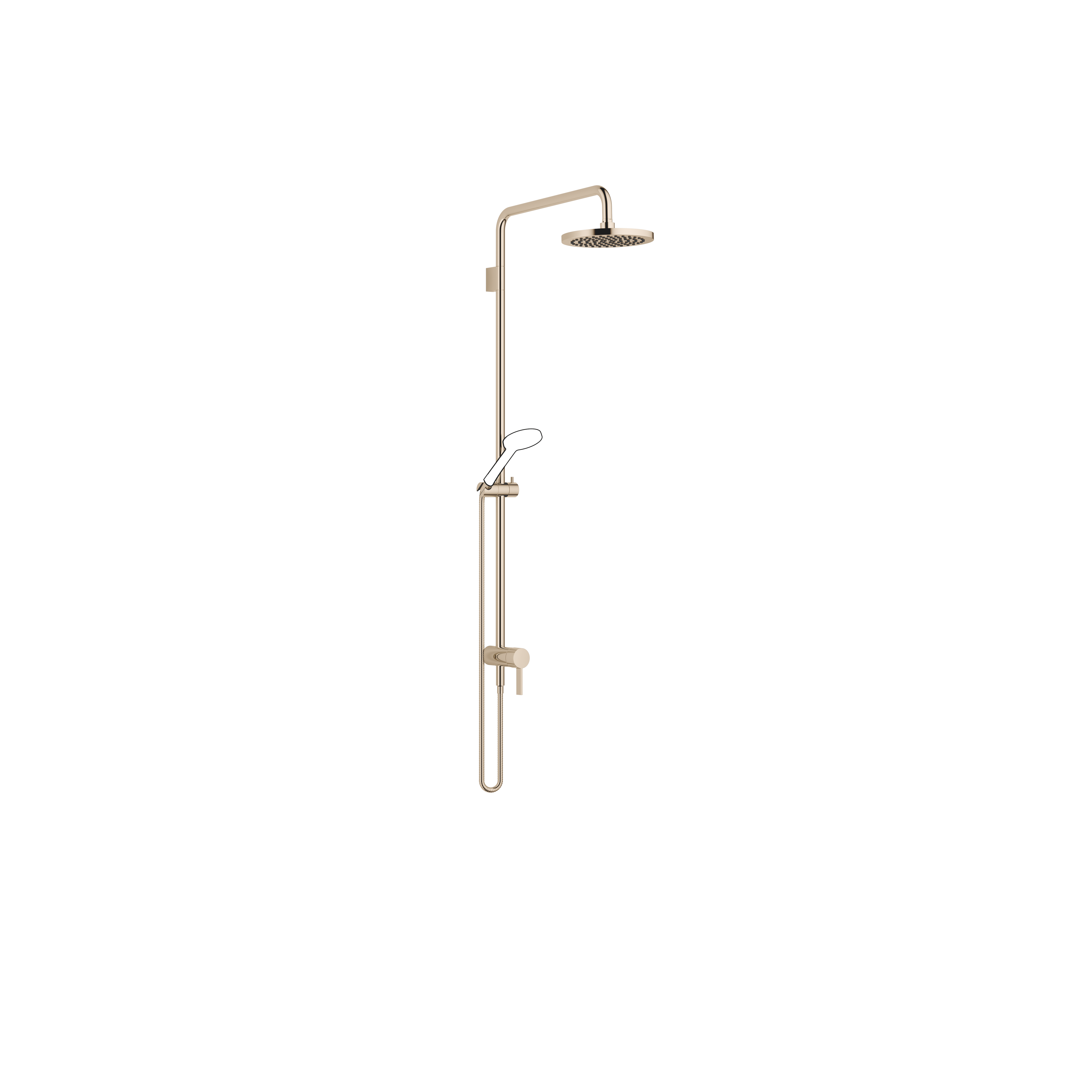 Showerpipe с однорычажным смесителем для душа без ручного душа FlowReduce - Шампанское (22-каратное золото) DornBracht 36102970-47