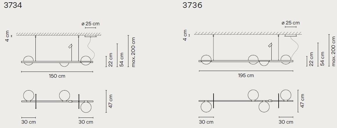 Vibia Светодиодная подвесная лампа из дутого стекла Palma 3724 - Вид №8